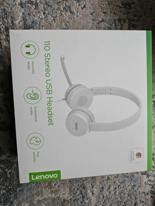 Casti Stereo Lenovo 110, Microfon (Alb)