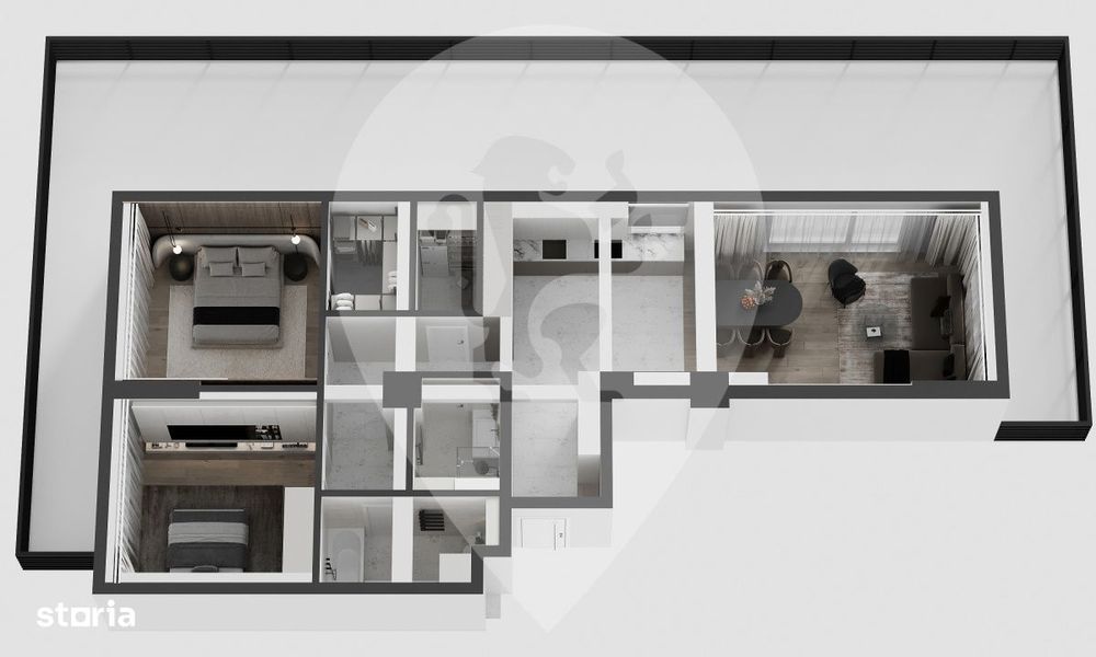 Carpathia Residence- Apartament 3 camere-Decomandat