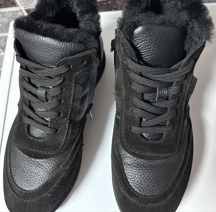 Кожанные ботинки зима натуралка