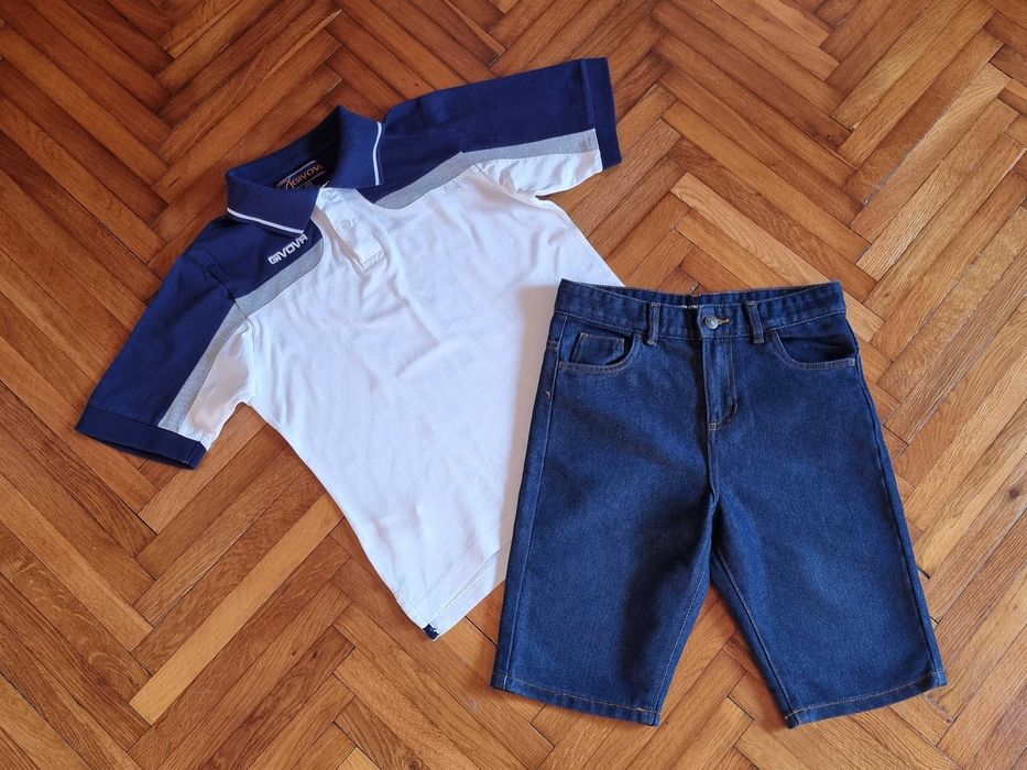 Set tricou si blugi baieti, marimea 146