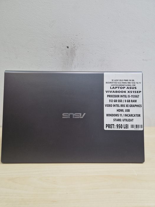 Asus VivaBook i5-1135G7 512SSD 8GB Ram Iris XEGRAPHICS  Garanție#51614