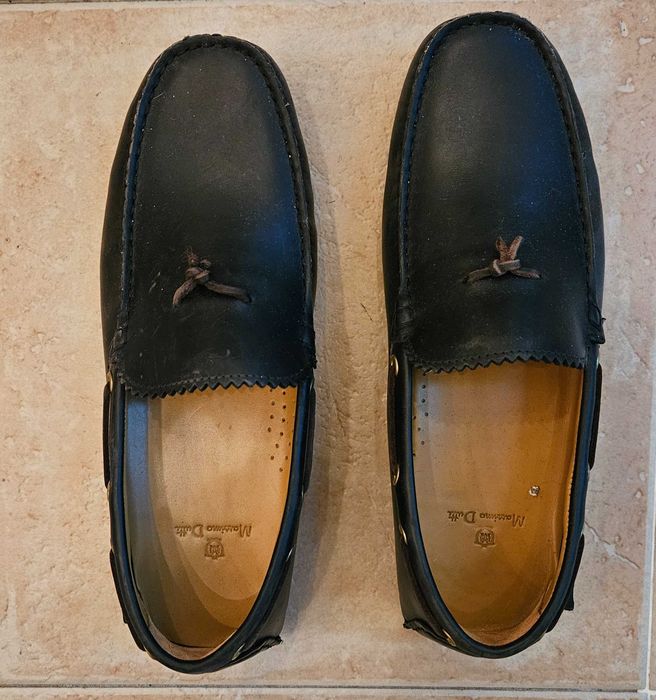 Massimo Dutti мъжки черни кожени мокасини нови