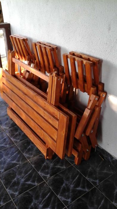 Set masa cu 4,6,8,10 scaune pliabile pentru terase ,gradina