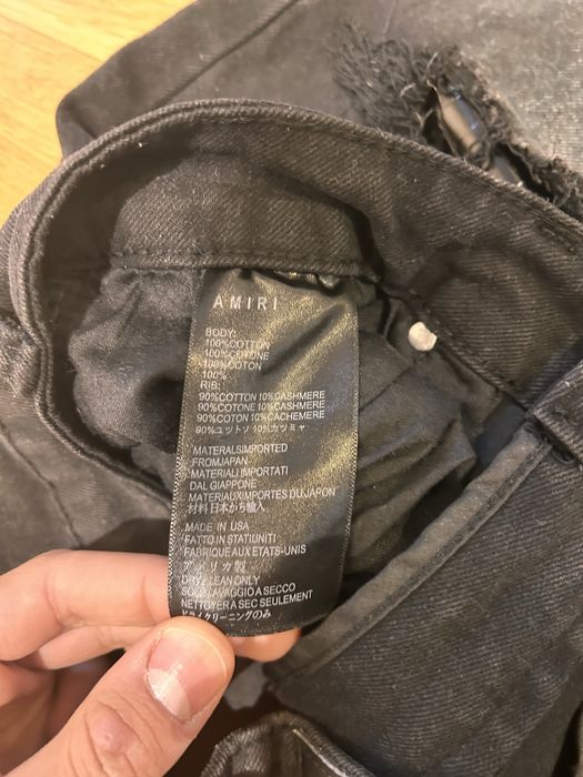 Amiri blugi negri Varsity/Crystal Core Logo