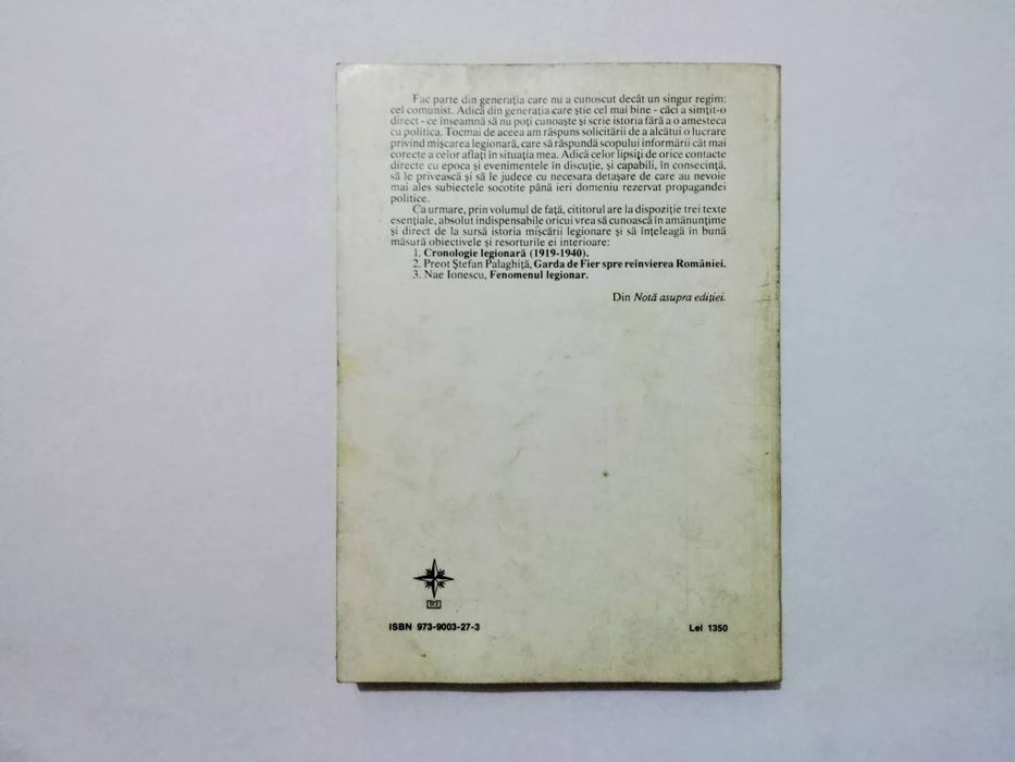 Preot Ștefan Palaghiță - Istoria Mișcării Legionare.