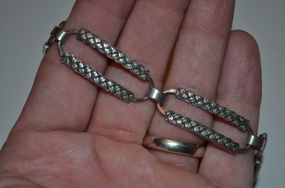 BRATARA ARGINT 925 - Unisex - Vintage - Facuta manual - 21cm lungime !