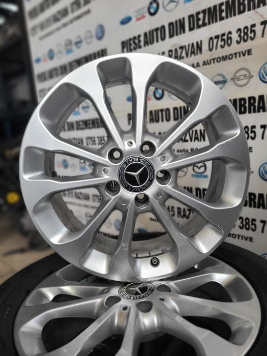 Set Jante Aluminiu R17 Mercedes C E Class A B Class Gla Cla Etc. 5x112 Cu Doua Anvelope Michelin Dot 2618 215/60R17