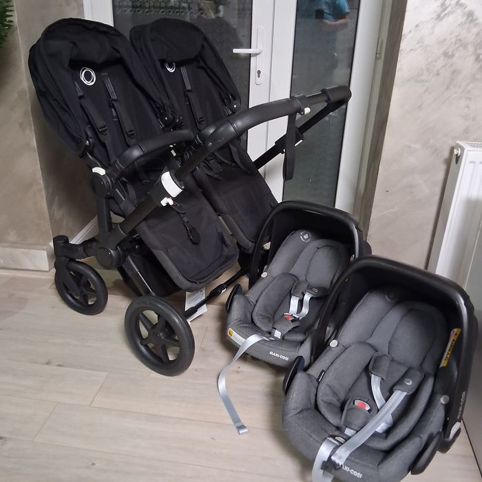 Carucior gemeni bugaboo donkey  cu scaune auto