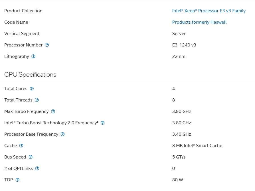 Procesor Intel Xeon socket 1150 E3 1240 v3 (echivalent i7 4770)