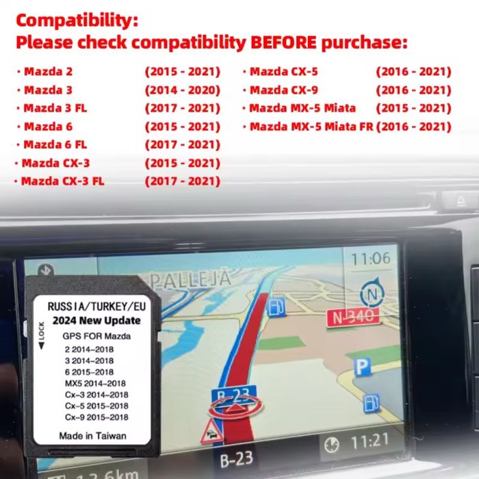 Actualizare harti Mazda 2014-2020 la versiunea 2024