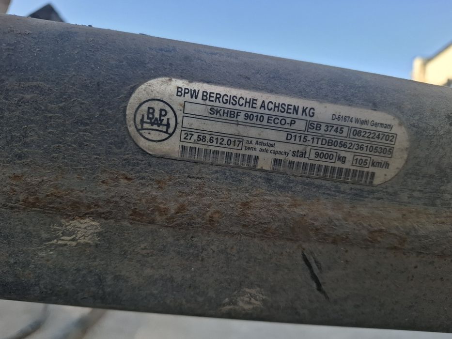 Оси ,ресори BPW, SAF ,Krone, Schmitz, Schwarzmüller,части за ремъркета