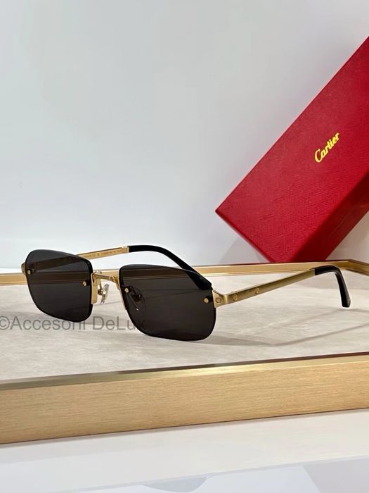 Ochelari de Soare Cartier CT0460S Noi Full Box Santos De Cartier  Gold