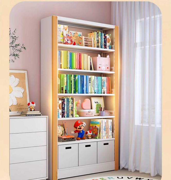 Болалар китоб жавони деворга ўрнатиладиган/ полкалари созланади