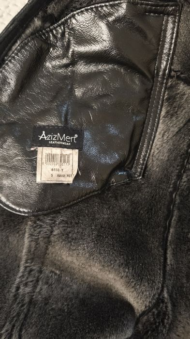 Дублёнка кожаная с меховым воротником, 40-42