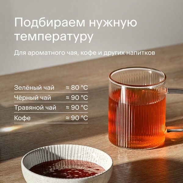 Чайник электрический Tuvio TKP0615D черный с поддержанием тепла