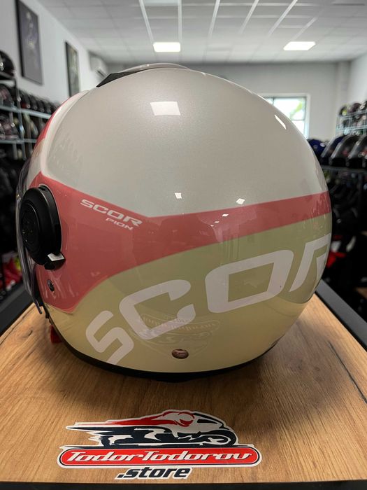 Скутер мото каска Scorpion Exo-City II VAL Pink/White,M 57-58 см.очила