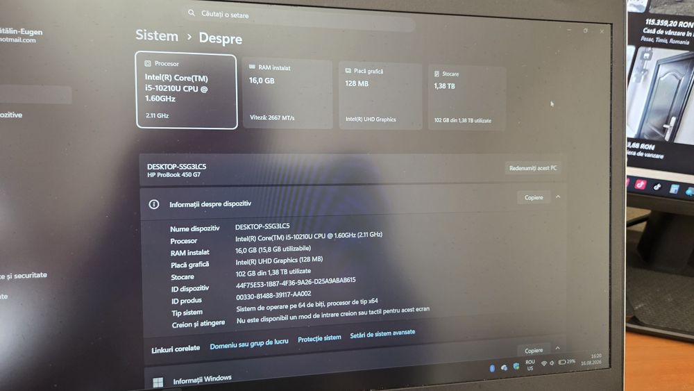 HP Probook 450 G7 i5-10210U Gen10
