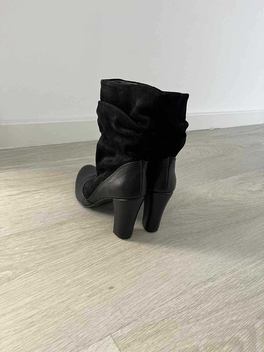 Cizme scurte negre piele naturala