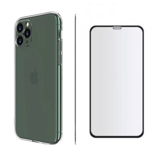 iPHONE 11/12/13 PRO MAX Husa Silicon Protectie + Folie Sticla X Shild