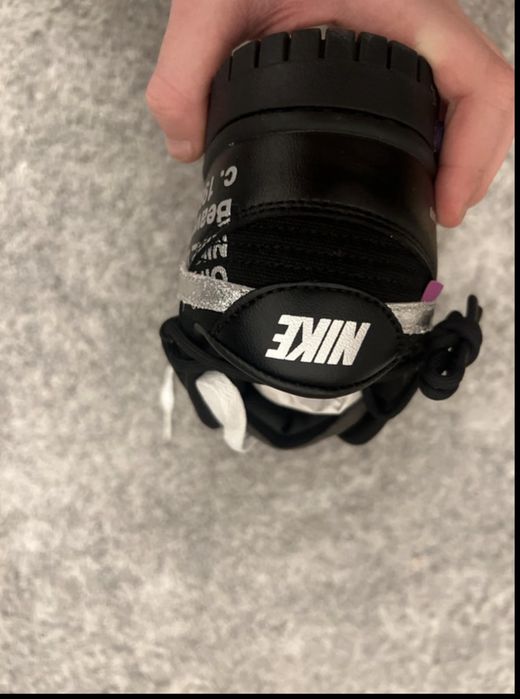 Nike dunk low black/metalic off white