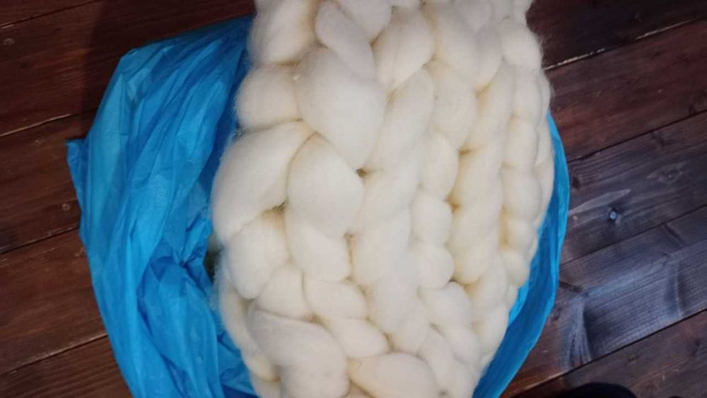 lana fir gigant 2kg alb lână fir mare