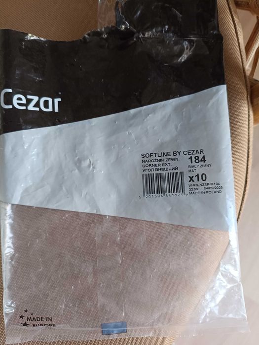 Ъгъл външен за перваз бял Soft line Cezar 10бр.