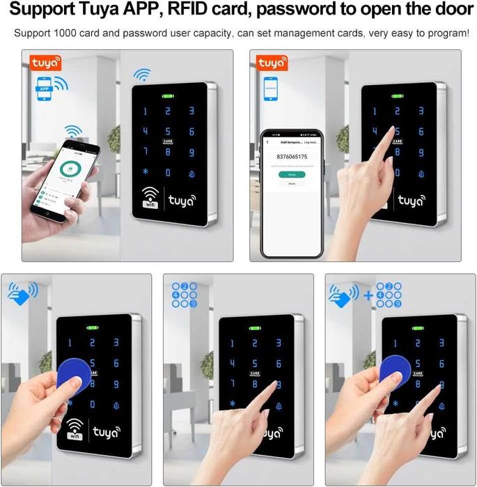 WiFi Tuya RFID клавиатура за контрол на достъпа IP68 (САМО КЛАВИАТУРА)