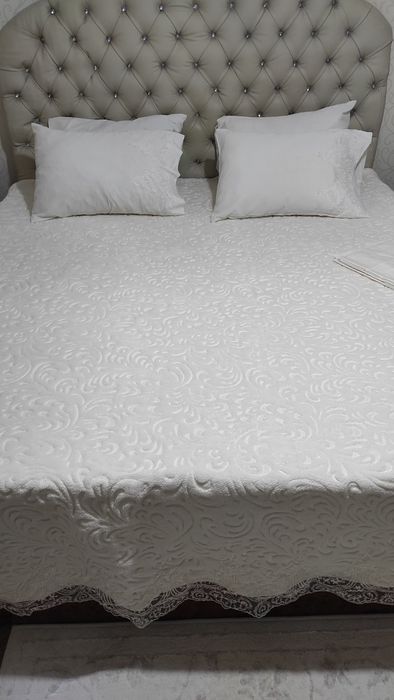 Шалте покривало за спалня с дантела с чаршаф и 4 бр калъфки