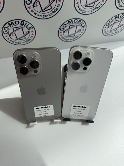 iPhone 15 Pro Max - 256GB/512GB - Natural/White - Impecabil - Garantie