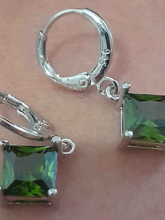 Set de bijuterii argint 925cu zirconiu verde-smarald