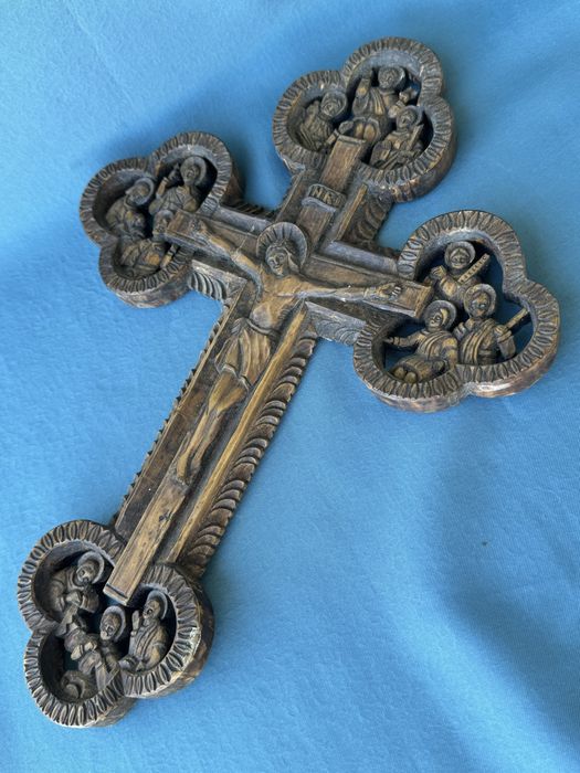 УНИКАЛЕН Стар кръст , Исус Христос , ДЪРВОРЕЗБА