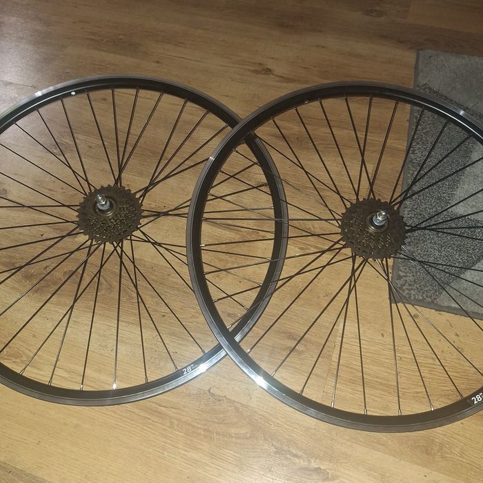 Roată spate 28" jante dublă nouă, roti fata-spate set