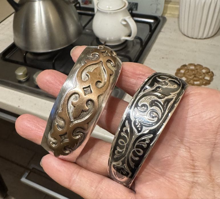 браслет серебро две штуки