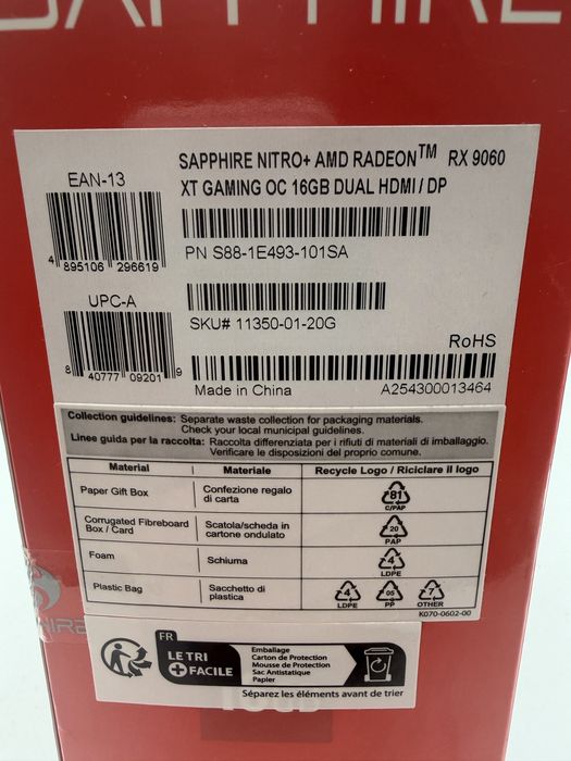 Placa video Sapphire NITRO+ Radeon RX 9060 XT Sigilat