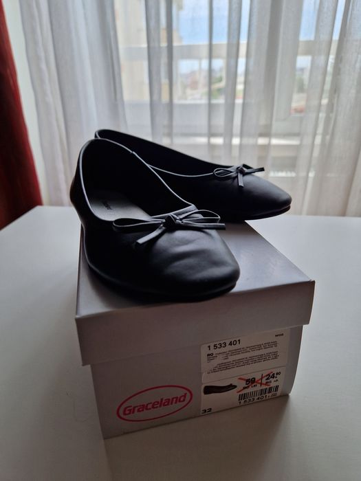 Pantofi/balerini, fete, negri, 32, Graceland