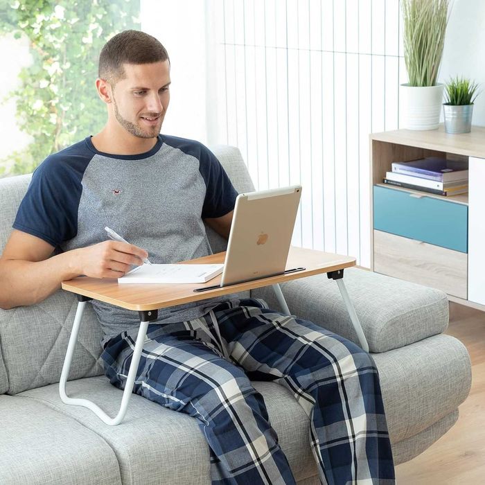 Masuta servire la pat cu suport pentru telefon sau tableta 60x27x40 cm