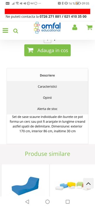 Set scaune spuma modulare afterschool/ gradi