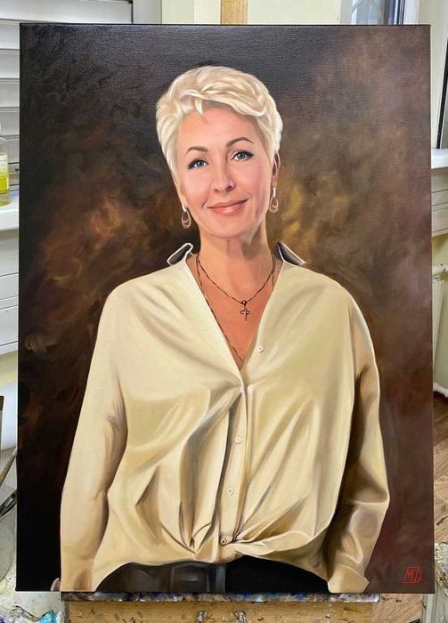 Tablou pictat portret,ulei sau acrilic