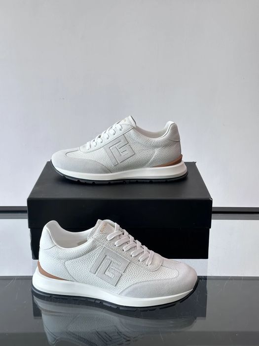 Balmain Monogram Runner Sneaker "White Leather"