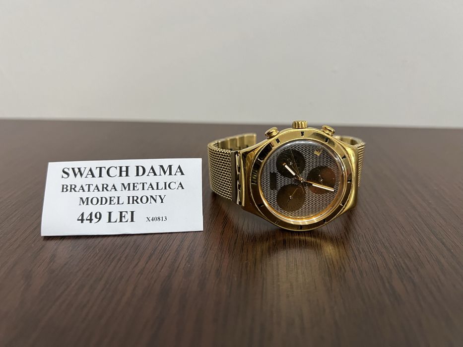 Amanet Royal CB: Ceas Dama Swatch Irony bratara metalica