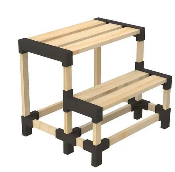 Помощно стъпало, за кухня, баня или килер, двойно, 38*39*38см