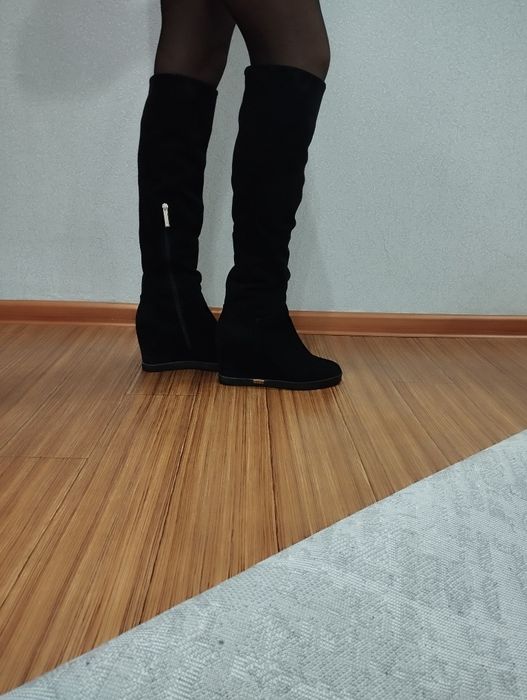 Сапоги зимние замшевые