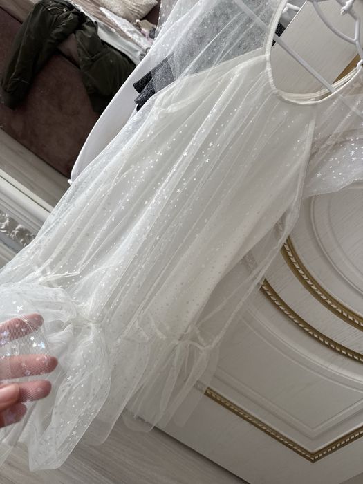 Платье белое снежинка