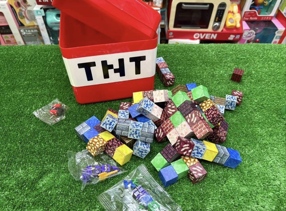 Магнитни блокчета Minecraft с кутия за съхранение/Magnetic blocks