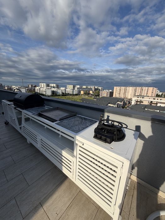 Gratar exterior PREMIUM - Bucatarie de vara 4m - PRET NEGOCIABIL – structură metalică (fier) – complet echipat