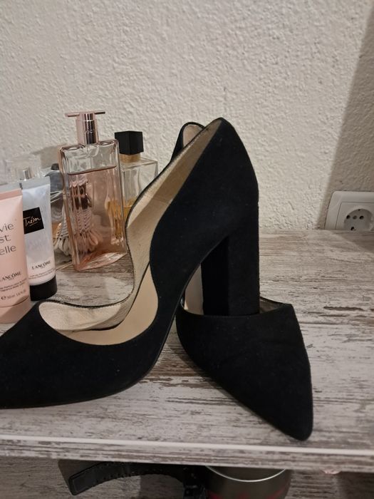 ZING дамски елегантни обувки естествен велур черни 38 номер