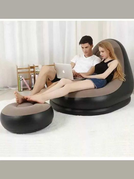 Надувное кресло с , пуфик , насос подарок на Пасху