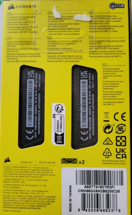 Kit RAM Corsair Vengeance 96GB DDR5 5200MHz CL38 – 2x48GB, XMP / EXPO