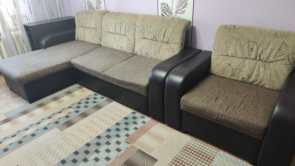 Диван угловой раскладной с креслом