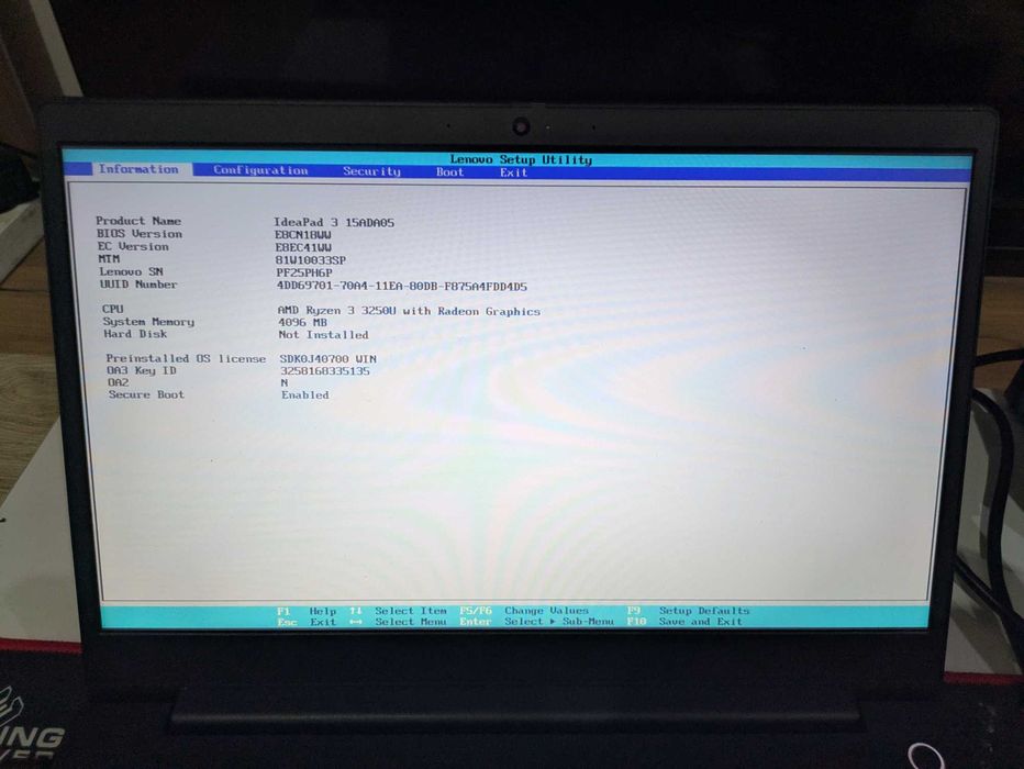 Lenovo Ideapad 3 ansamblu display